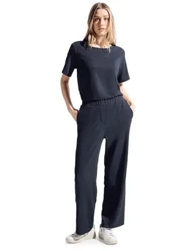 Produktbild: Cecil Damen Jumpsuit mit Struktur universal blue M / 28L