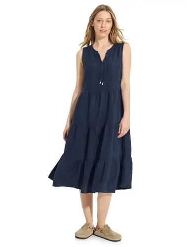 Produktbild: Cecil Damen Leinenkleid mit Volants mid blue, L