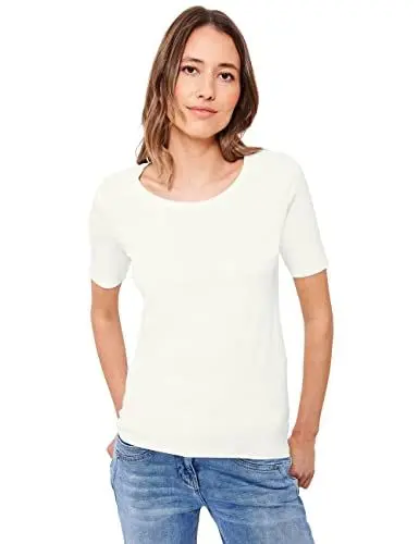 Produktbild: Cecil Damen Style Lena Basic T-Shirt Baumwolle, Vanilla White, S