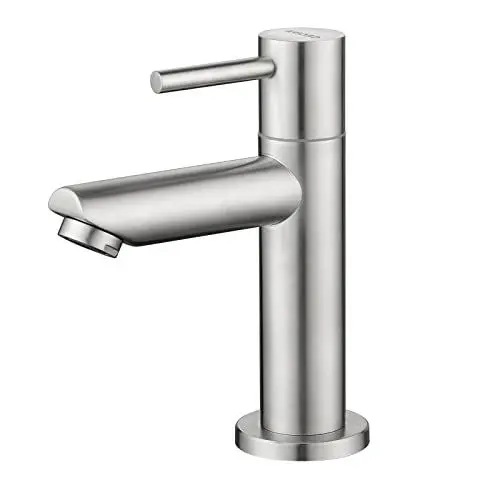 Produktbild: CECIPA Kaltwasserarmatur mit Anschlussschlauch, Waschbeckenarmatur mit Auslauf Höhe 93.4 mm für Gäste WC, Kaltwasserhahn Gäste WC für Badezimmer