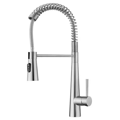 Produktbild: CECIPA Wasserhahn Küche, Hochdruck Küchenarmatur mit Brause Ausziehbar Armatur, Mischbatterie Küche mit 3 Strahlarten, 360° Schwenkbar Spültischarmatur Edelstahl Gebürstet