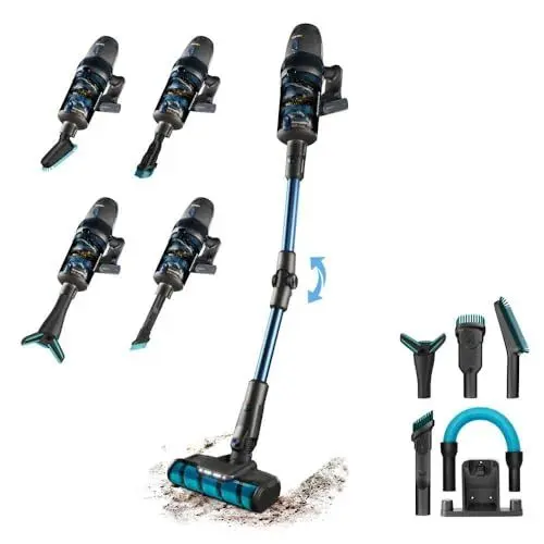 Produktbild: Cecotec Akku-Stielstaubsauger Vertikale Kabellose Besen Conga Rockstar 11500 Odyssey ErgoFlex. Digitaler Motor, Max Saugleistung 300AW, Ultrapower 850W, 90 Min Autonomie, Flexibler Schlauch, Zubehör