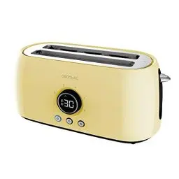 Produktbild: Cecotec Digitaler Toaster ClassicToast 15000 Yellow Extra Double, 1500 W, Kapazität für 4 Scheiben Brot, 2 extra breite Langschlitze, 3 Funktionen, LED-Licht, Inklusive oberer Halterungen