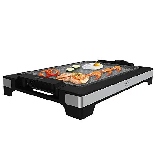 Produktbild: Cecotec Elektrische Grillplatte Tasty&Grill 2000 InoxStone. 2000 W, Designstruktur und Edelstahlfinish. Einstellbarer Temperaturregler und antihaftbeschichtete Platte mit Bratfläche (InoxStone)