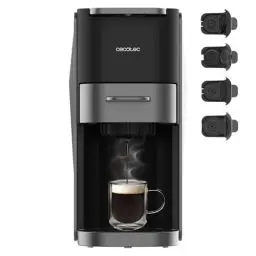 Produktbild: Cecotec Espresso-Kaffeemaschine Kompakt Kapselmaschine FreeStyle Compact Dark, Leistung 1200 W, 20-bar-Pumpe, kompatibel mit Dolce Gusto, Nespresso und mehr, 700-ml-Wassertank, elegantes Design