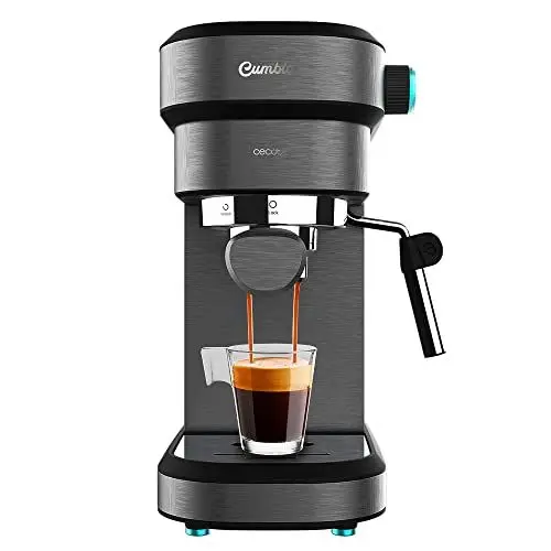 Produktbild: Cecotec Espressomaschine Cafelizzia 890 Dunkel. Espressos und Cappuccino, 1350 W, Thermoblock-System, 20 Bar Druck, Automatikmodus für 1-2 Kaffees, schwenkbares Dampfrohr, 1,2 Liter Kapazität