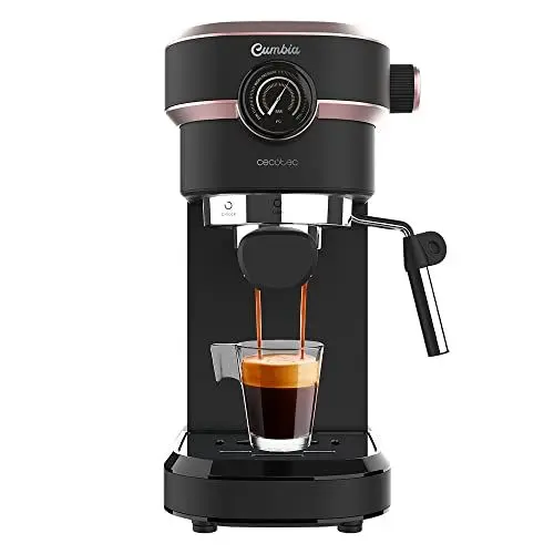 Produktbild: Cecotec Espressomaschine Cafelizzia 890 Rose Pro. Espressos und Cappuccino, 1350 W, Thermoblock-System, 20 Bar Druck, Automatikmodus für 1-2 Kaffees, schwenkbares Dampfrohr und Manometer, 1,2 L