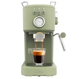 Produktbild: Cecotec Espressomaschine Compact Power Espresso 20 Retro Green 1100 W, 20 bar, Thermoblock-System, schwenkbarer Dampfgarer, Filterarm mit Doppelausgang und 2 Filter, 1,25 Liter