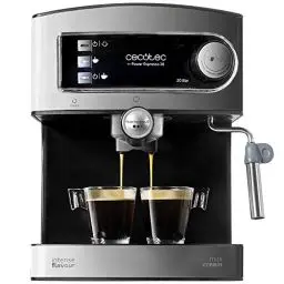 Produktbild: Cecotec Espressomaschine Cumbia Power Espresso 20 Barista Aromax. Leistung 2900 W, 2 Heizsysteme, 20-bar-Druckpumpe, Manometer, Doppelauslassfilterhalter und 2 Filter (Basic)
