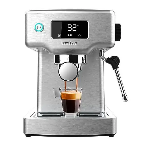 Produktbild: Cecotec Espressomaschine Power Espresso 20 Barista Compact, 1465 W, Thermoblock, 20 bar, Verdampfer, 2 Kaffeetassen, abnehmbarer Wassertank 1,8 l, Tablett zum Aufwärmen von Tassen