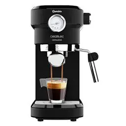 Produktbild: Cecotec Espressomaschine für Espressos und Cappuccino mit Manometer Cafelizzia 790 Schwarz Pro, 1350W, Thermoblock-System, 20 Bar Druck, Automodus 1-2 Kaffees, schwenkbares Dampfrohr, 1,1L, Schwarz