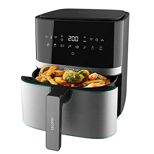 Produktbild: Cecotec Heißluftfritteuse 5,5 L Cecofry Full Inox 5500 Pro. 1700 W, Kompaktes und Digitale, Diät-Fritteuse, Edelstahlausführung, ölfrei, PerfectCook-Technologie, Thermostat, 8 Modi
