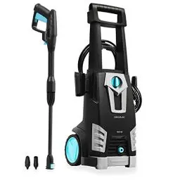 Produktbild: Cecotec Hochdruckreiniger HydroBoost 1800. Leistungsstark und effizient, maximaler Durchfluss von 468 l/h, 135 bar max Druck, Aluminium-Pumpe, Aktionsradius + 11 m, max Leistung 1800 W, Schwarz