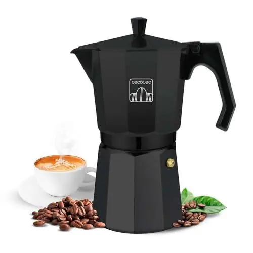 Produktbild: Cecotec Italienischer Kaffeekocher Cumbia Mokclassic 1200 Black, 600 ml, Aluminium mit einer Kapazität 12 Tassen Kaffee, geeignet für alle Arten von Kochfeldern, leicht zu reinigen, spülmaschinenfest