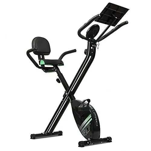 Produktbild: Cecotec Klapp-Heimtrainer mit 2,5 kg Schwungrad X-Bike Pro. Silence Fit System, Rückenlehne, verstellbarer Lenker und Sattel, Pulsmesser, LCD-Bildschirm, Räder, maximales Gewicht 100 kg