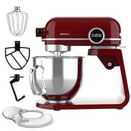 Produktbild: Cecotec Küchenmaschine Twist&Fusion 4500 Luxury Red. 800 W, Gehäuse aus gegossenem Aluminium, DC-Motor, 8 Geschwindigkeiten, LED-Licht, 5,2 L Schüssel aus Edelstahl, Rot