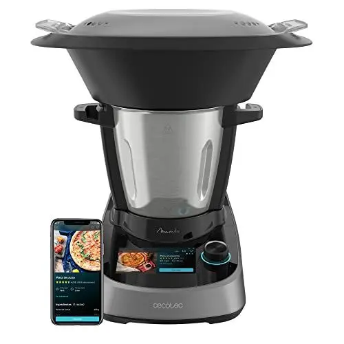 Produktbild: Cecotec Multifunktionsküchenroboter Mambo Touch, 1600 W, 37 Funktionen, 5-Zoll-TFT-Touchscreen mit integriertem Rezeptbuch, 3,3 Liter Fassungsvermögen, App, Waage und Edelstahlkrug