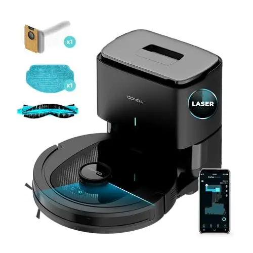 Produktbild: Cecotec Robot-Staubsauger Conga 7490 Ultimate Home X-Treme, 4000 Pa. 120 Minuten Akkulaufzeit, Laser-Navigation und Selbstentleerungsstation, 4-in-1-Reinigung, Multifunktionsbürste, App.