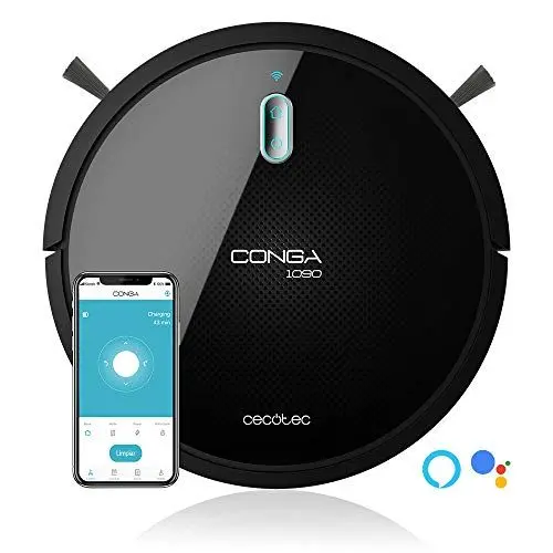 Produktbild: Cecotec Saugroboter Conga 1090 Connected Force. App Control, 1400 Pa, Vakuum, Sweep, Scrub and Wipe, Alexa und Google Assistant, Spezialbürste für Haustiere