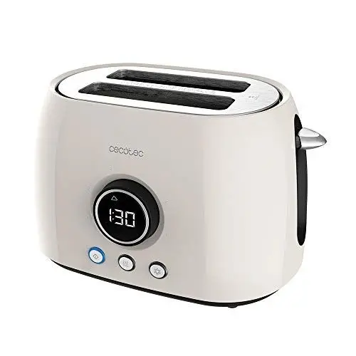 Produktbild: Cecotec Tostadora digital ClassicToast 8000 Biege Double. 800 W, 2 extra breiten kurzen Schlitzen, 3 voreingestellte Funktionen