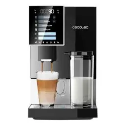 Produktbild: Cecotec Vollautomatische Kaffeemaschine Cremmaet Compactccino Black Silver, 19 Bar, Milchbehälter, Thermoblock-System, 5 Mahlstufen, 150g Kaffeespeicher