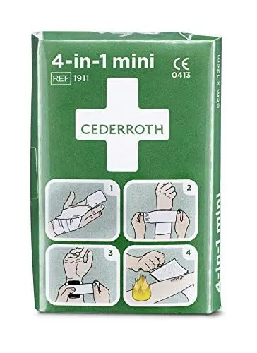 Produktbild: Cederroth 1911 ® | 4-in-1 Blutstiller Mini | Steriler Universalverband, der sich besonders für Finger und Zehen eignet. 4 verschiedene Funktionen: Blutung, Wunden, Verbrennungen und Stützverband