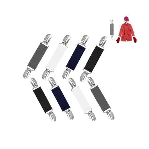 Produktbild: Ceeyoll 8 Stück Pullover Schal Elastikclips Cinch Clip rutschfeste Feste Schnalle Metall Strickjacke Clip Kann für Bettlaken Sofakissen Handschuhklammern und Andere Elastische Klemme