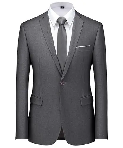 Produktbild: Cegerne Herren Sakko Sportlich Freizeit Blazer Business Anzugjacke EIN Knopf Männer Anzug, Grau, L