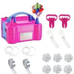 Produktbild: Ceither Elektrische Ballonpumpe Kit, (220-240V 600W) tragbare Doppeldüse elektrische Inflator, elektrische Ballonpumpe für Geburtstagsfeier, Hochzeit, Weihnachten Dekoration