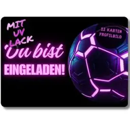 Produktbild: celebr8te 12x Fußball Einladungskarten - Für den Kindergeburtstag von Jungen & Mädchen - Coole Neon Farbige Fußball Geburtstagseinladungen mit hochwertiger Verarbeitung