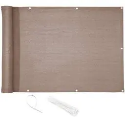 Produktbild: CelinaSun Sichtschutz Balkon 0,9 x 6 m Taupe HDPE Balkonbespannung mit Kabelbinder atmungsaktiv Balkonumrandung