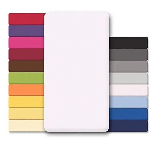 Produktbild: CelinaTex Jersey Spannbettlaken Lucina 90x200-100x200cm Schnee weiß 100% Baumwolle gekämmt bis 26cm Matratzenhöhe Spannbettbezug, Leintuch, Bettlaken, elastisch, Strech, Oeko-Tex