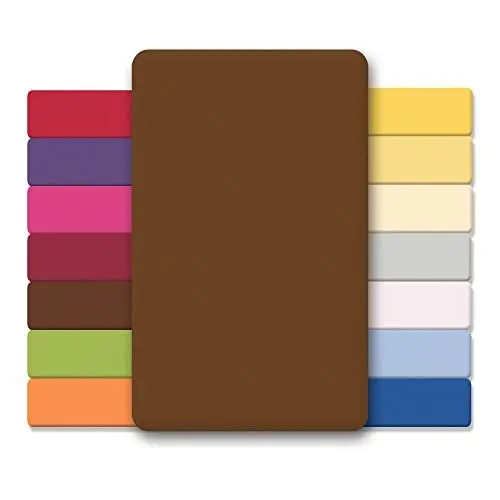 Produktbild: CelinaTex Jersey Spannbettlaken Lucina für Kids Doppelpack 60x120-70x140cm Schoko braun 100% Baumwolle gekämmt superweich Spannbettbezug, Leintuch, Bettlaken, elastisch, Strech, Oeko-Tex