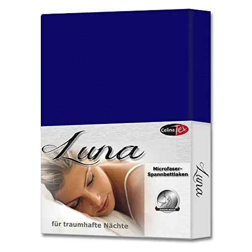 Produktbild: CelinaTex Luna Spannbettlaken 200 x 200 cm dunkel blau Polyester Bettlaken Mikrofaser Spannbetttuch