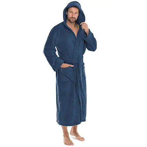 Produktbild: CelinaTex S-XXXL Bademantel Kapuze Uni lang aufgesetzte Taschen Damen Herren Unisex Mikrofaser Kuschelfleece OEKO-TEX Florida
