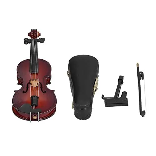 Produktbild: Atyhao Mini-Cello-Modell mit Ständer und Koffer - Dekoratives Bastel-Ornament für Home Office