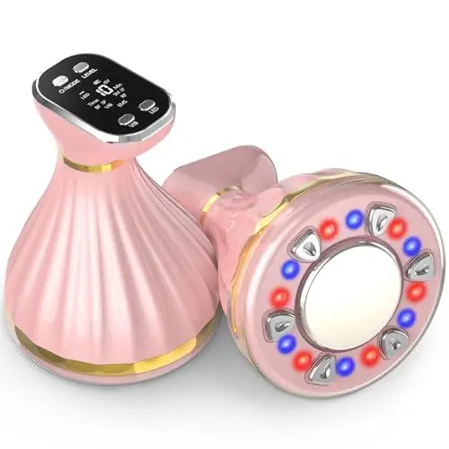 Produktbild: Cellulite Massagegerät, 6 in 1 Anti Cellulite Massagegerät Elektrisch Kavitationsmaschine mit Ultraschall R/F EMS rotes und blaues Licht, IPX6 Beauty Machine für Körper und Gesicht Hautstraffung
