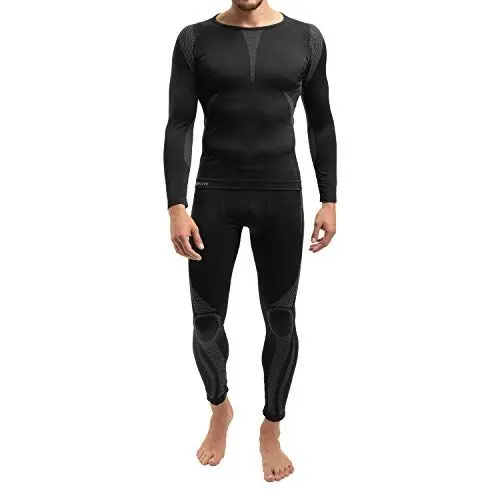 Produktbild: Celodoro Herren Thermo Unterwäsche Set Seamless Funktionswäsche schnelltrocknend - Grau L-XL