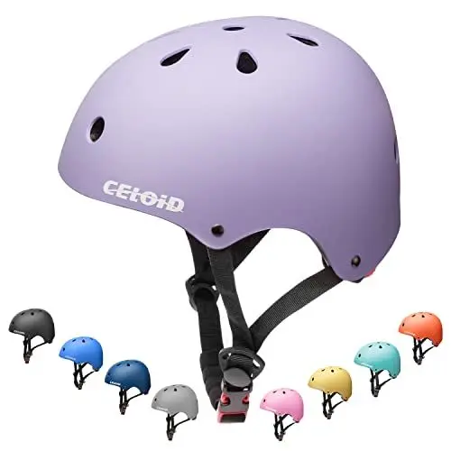 Produktbild: CELOID Kinder Jugend Fahrradhelm,Kleinkind Skateboard Helme für Alter 3-5-8 Jahre Jungen M?dchen,verstellbare Multi-Sport Fahrrad Skateboarding Klettern Skating-Rolle,Violet