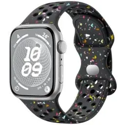 Produktbild: CeMiKa Sport Armband Kompatibel mit Apple Watch Armband 44mm 45mm 46mm 49mm 42mm, Umweltfreundlich Atmungsaktives Silikon Armband für iWatch Series 10 9 8 7 6 5 4 3 2 1 SE Ultra Ultra 2, Schwarz