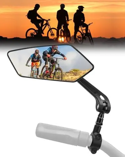 Produktbild: CEMOFE Fahrrad Rückspiegel Lenker Fahrrad Spiegel Links Fahrradspiegel für E-Bike Links Klappbar 360°Drehbar für 22-24mm Lenker für Fahrrad Ebike Scooter Roller 1 Stück