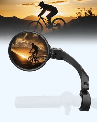 Produktbild: CEMOFE Fahrrad Spiegel Konvex Fahrradspiegel für E-Bike Links Fahrrad Rückspiegel Klappbar rund 360°Drehbar für 18-22mm Lenker für Fahrrad Ebike Scooter Roller 1 Stück