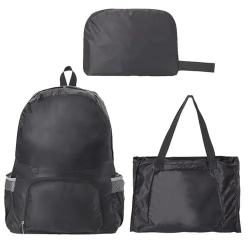 Produktbild: CENCERY Ultraleichter, faltbarer Rucksack, wasserabweisender Wanderrucksack, Camping-Rucksack, Rucksack-Tasche für Damen, Herren, Kinder, Reisen, Wandern, Camping, Klettern, Radfahren (schwarz)