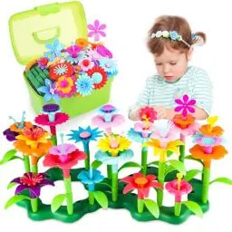 Produktbild: CENOVE Blumengarten Spielzeug für 3-6 Jährige Mädchen, DIY Bouquet Sets mit Aufbewahrungskiste, Kunst Blumenarrangement Geschenk für Mädchen und Jungen (130PCS)
