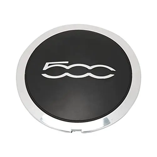 Produktbild: Center Wheel Hup mit Chrome Trim, Car Wheel Center Nabenkappen Schwarz 68078419AC Ersatz für (Weißer Kreis weißer Buchstabe)
