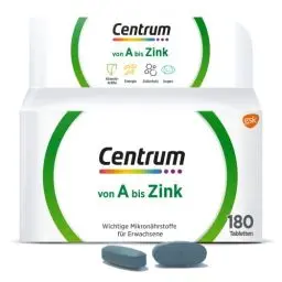Produktbild: Centrum Von A bis Zink Multivitamin– Multivitamin Tabletten mit Vitamin A-Z als hochwertiges Nahrungsergänzungsmittel zur täglichen Komplettversorgung- Vitamine, Mineralstoffe, Spurenelemente– 180St.