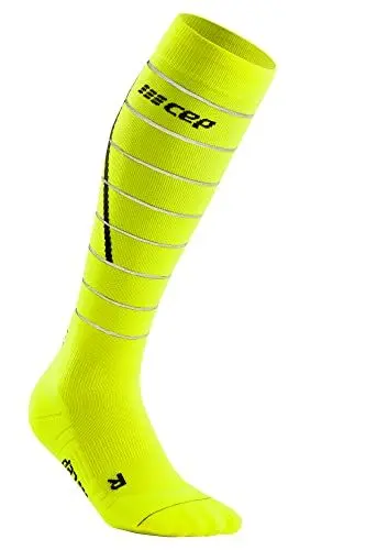 Produktbild: CEP Herren Reflective Compression Socks Tall Laufbekleidung Kompressions-Socken Neongelb - V