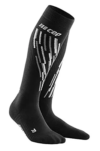 Produktbild: CEP - THERMO SKISOCKEN mit Kompression für Damen | Ski Kompressionsstrümpfe in schwarz/anthrazit mit weicher Fütterung - für warme Füße bei kalten Temperaturen | Größe III
