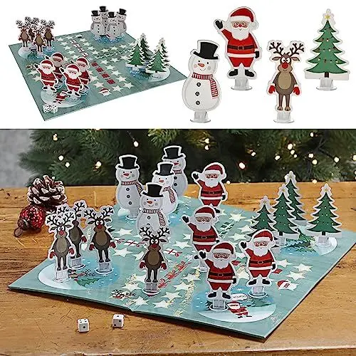 Produktbild: Cepewa Brettspiel Xmas │ bunt 30x1cm Papier ABS │ Spielfeld Anleitung Würfel Spielfiguren
