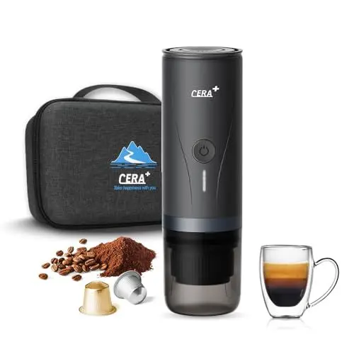 Produktbild: CERA+ Máquina de Espresso Eléctrica Portátil Auto-calentamiento en 3-4 Minutos,Mit tragbarer Tasche.